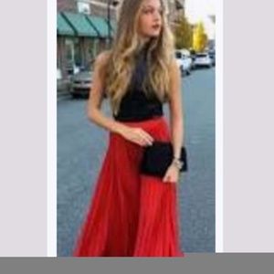 MODAL FLOWY RED MAXI SKIRT